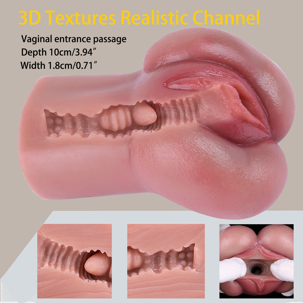 Mini Sex Doll with Realistic Buttocks - Silicone Male Masturbator with Pocket Pussy