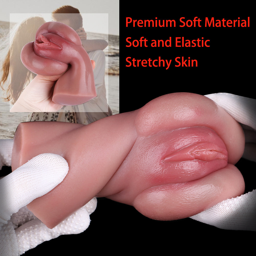 Mini Sex Doll with Realistic Buttocks - Silicone Male Masturbator with Pocket Pussy