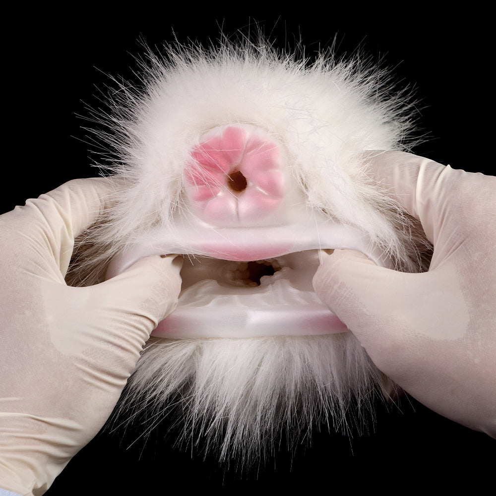 Pocket Pussy Furry Sex Doll - Realistic Guinea Pig Masturbator with White Fur for Men