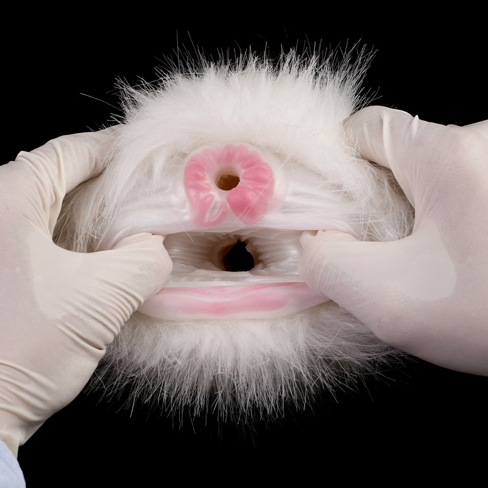 White Furry Pocket Pussy Sex Doll - Realistic Horse Vaginal Masturbator for Men