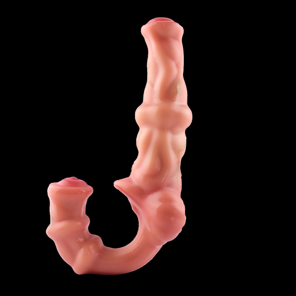 Double Dildo Vibrator with Harness – Resonance Erotic Toy for Lesbian Couples