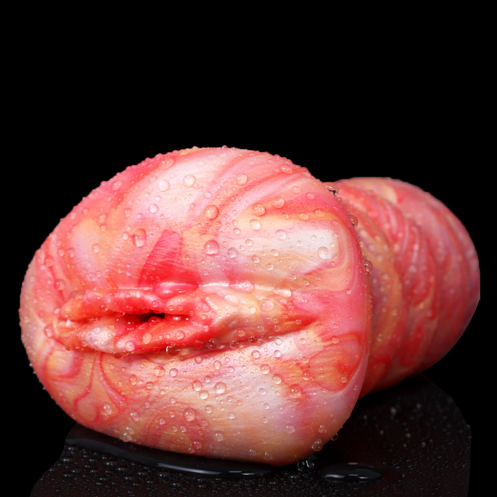 Realistic Pussy Pocket Sex Doll - Blood Tone with Lifelike Lips and Penis Massager for Men