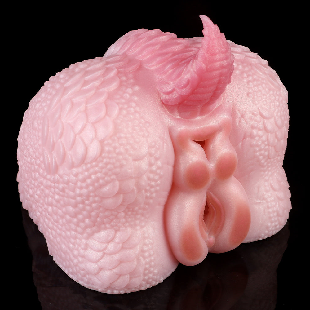 Realistic Sex Doll Torso with Pink Dragon Buttocks - Silicone Fantasy Male Masturbator with Penis Massage
