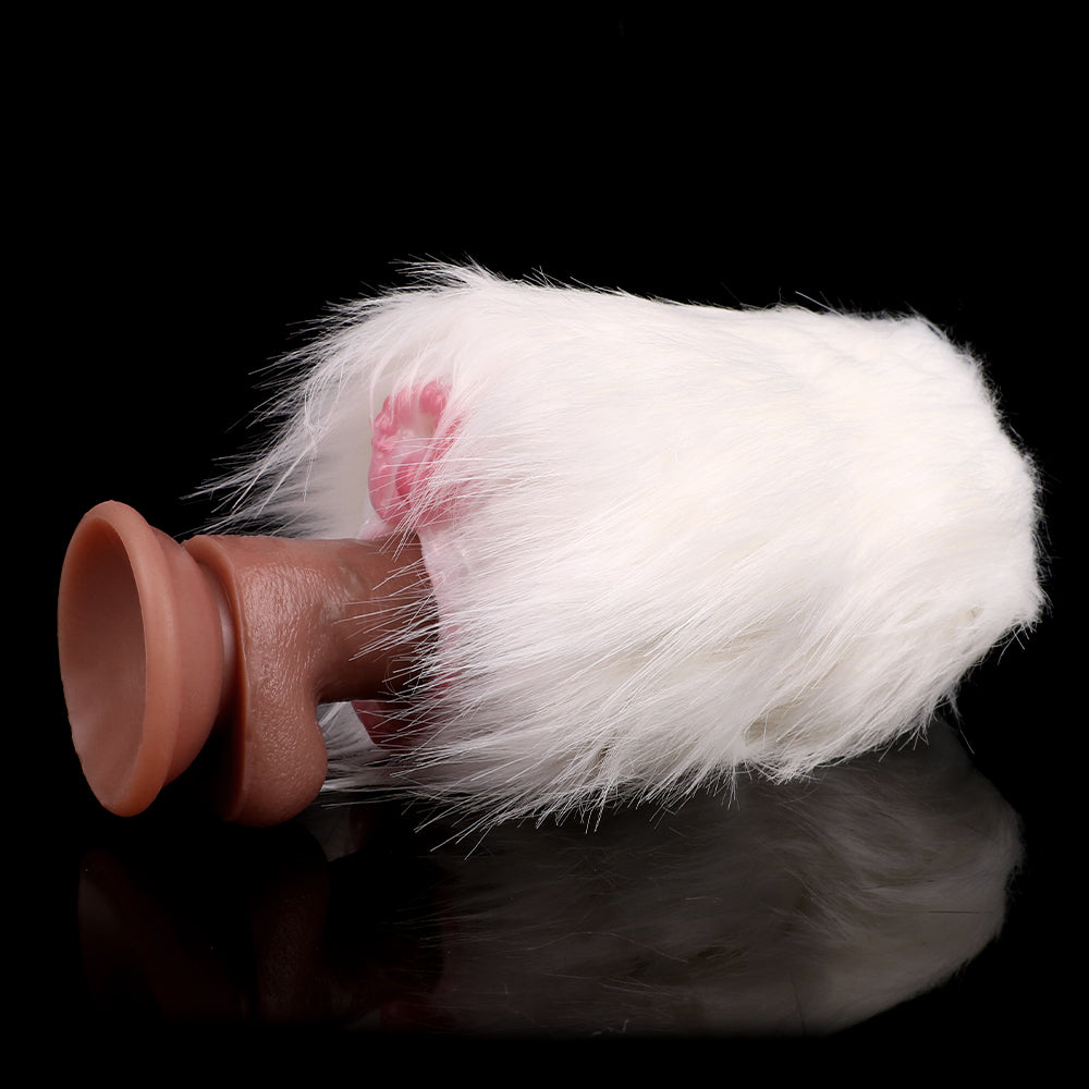 White Furry Pocket Pussy Sex Doll - Realistic Horse Vaginal Masturbator for Men