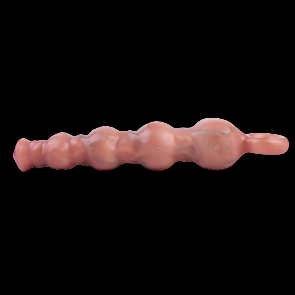 Butt Plug con Anal Beads y Dildo – Juguete íntimo de silicona con vibración para estimulación vaginal femenina