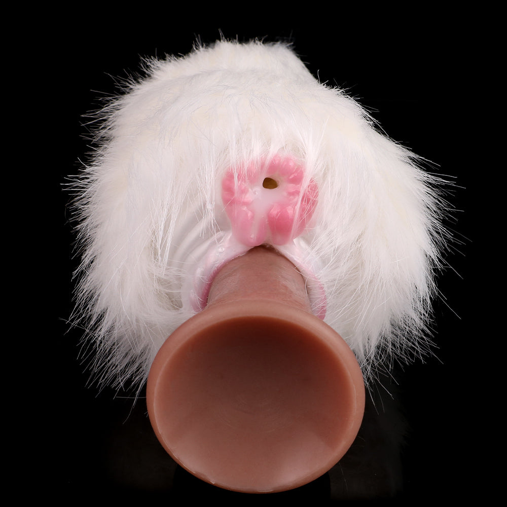 White Furry Pocket Pussy Sex Doll - Realistic Horse Vaginal Masturbator for Men