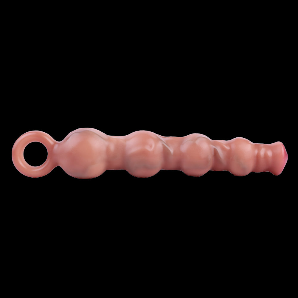 Butt Plug con Anal Beads y Dildo – Juguete íntimo de silicona con vibración para estimulación vaginal femenina