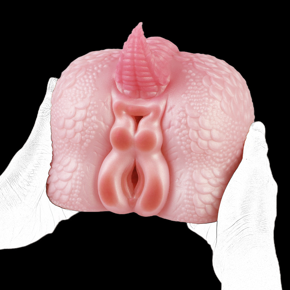 Realistic Sex Doll Torso with Pink Dragon Buttocks - Silicone Fantasy Male Masturbator with Penis Massage