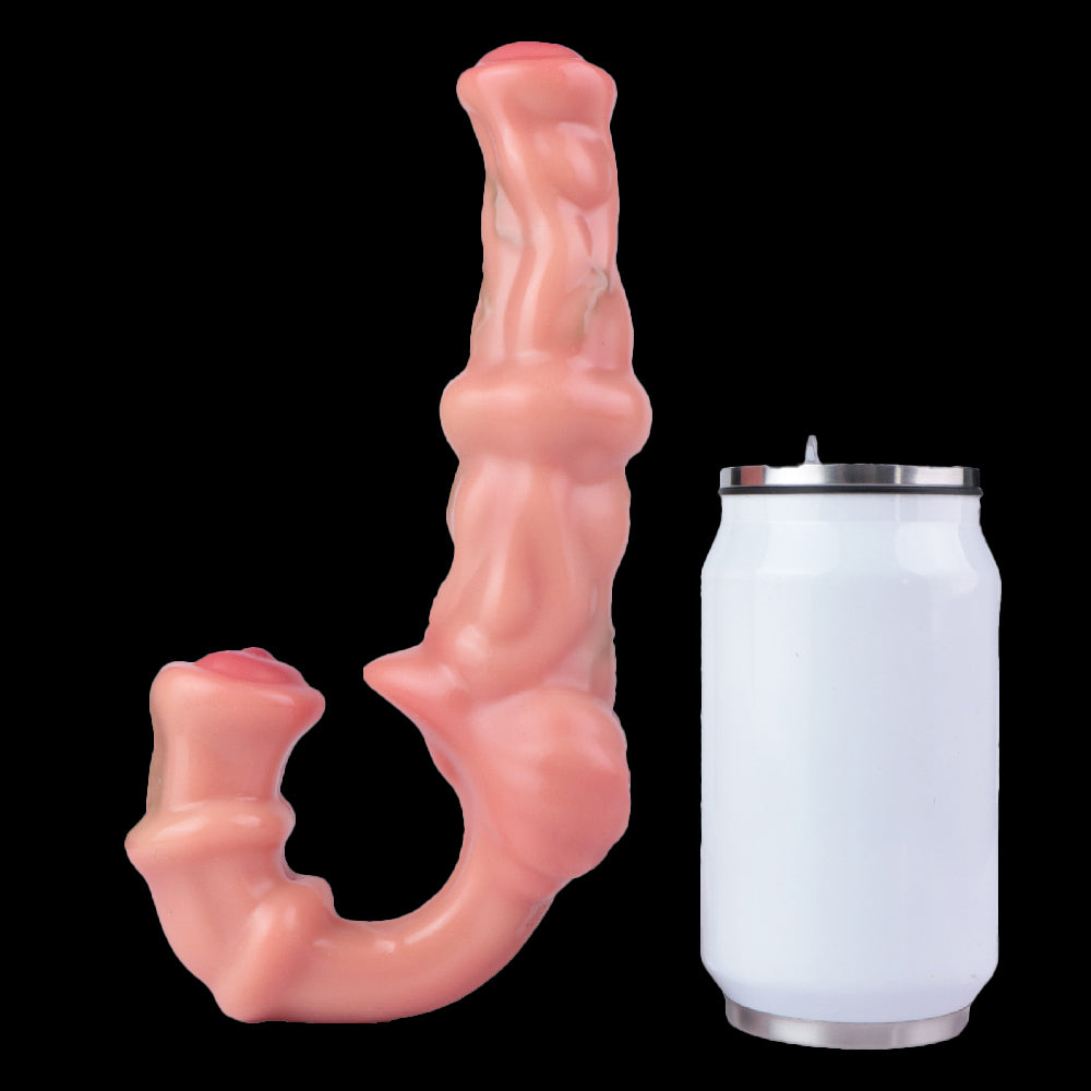 Double Dildo Vibrator with Harness – Resonance Erotic Toy for Lesbian Couples
