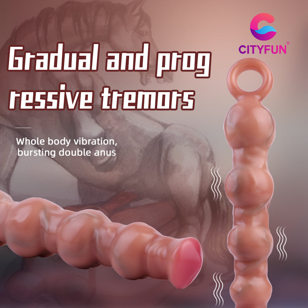 Butt Plug con Anal Beads y Dildo – Juguete íntimo de silicona con vibración para estimulación vaginal femenina