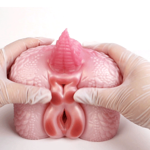 Realistic Sex Doll Torso with Pink Dragon Buttocks - Silicone Fantasy Male Masturbator with Penis Massage