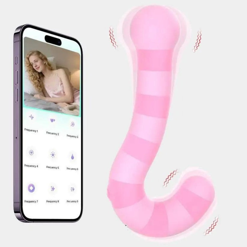 Vibrador de Silicona Curvo para Punto G - Masaje Vaginal y Estimulador de Clítoris con Control por App