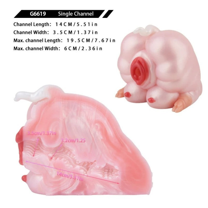Fantasy Sex Doll Torso "Pink Piglet" - Medical Silicone Penis Massager Sex Toys for Men