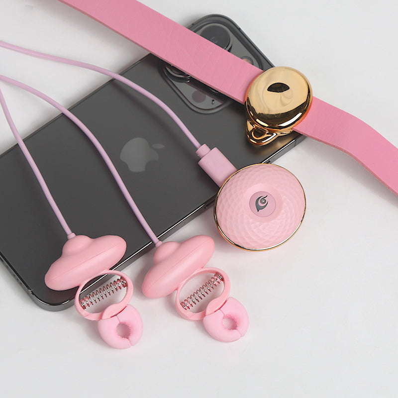 Pink Nipple Clamps BDSM Necklace Vibrator – Sensuality and Domination in One Accessory