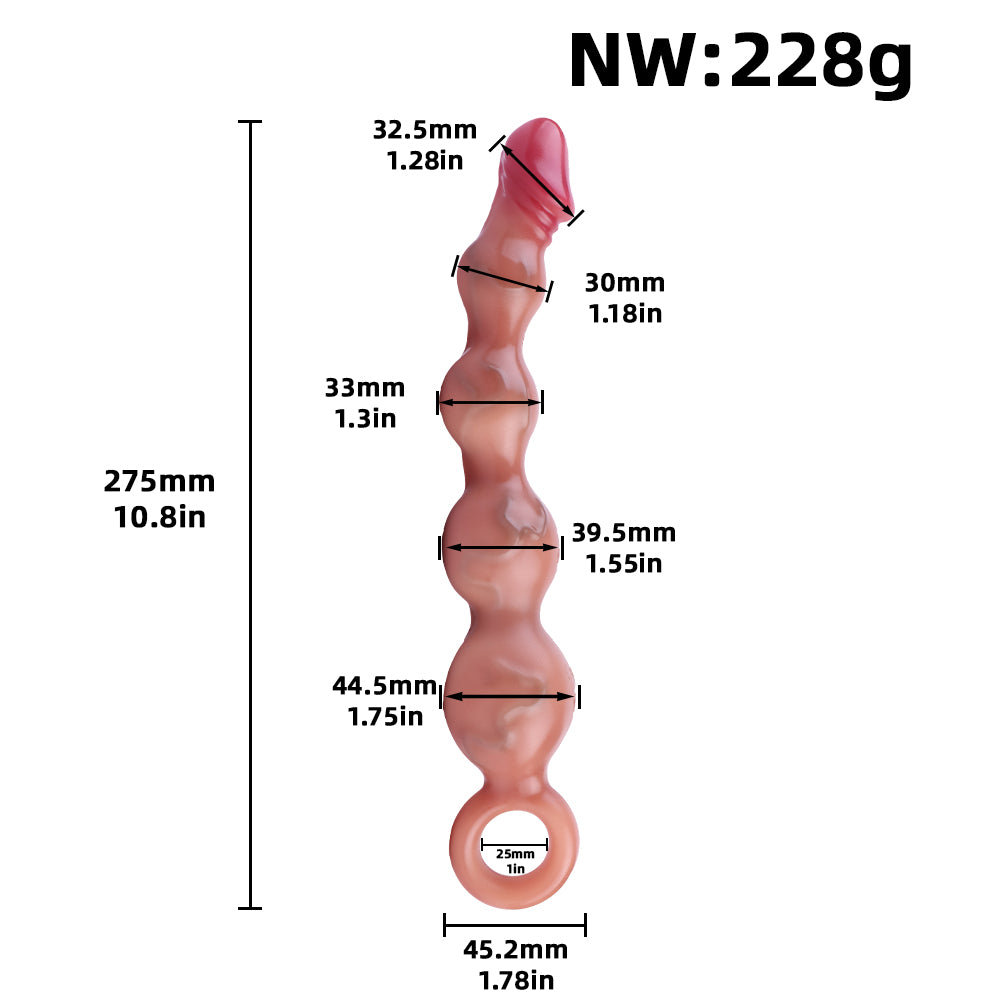 Anal Beads with Dildo and Gradual Expansion Vibrating Plug – Multi-Sensory Female Toy