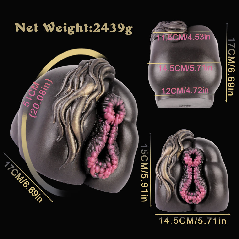 Sex Doll de Torso Ink Mane con Glúteos - Masturbador Masculino de Fantasía Animal con Vagina y Pene Realista