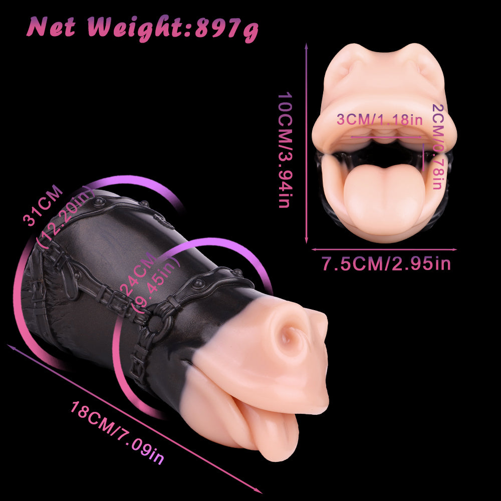 Realistic Horse Mouth Sex Doll Masturbation – Animal Fantasy Penis Massage for Intense Oral Sex