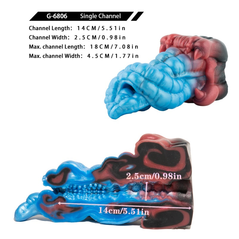 Muñecas de Fantasía de Monstruo para Masajes en el Pene - Pocket Pussy Azul de Silicona para Masturbación Masculina