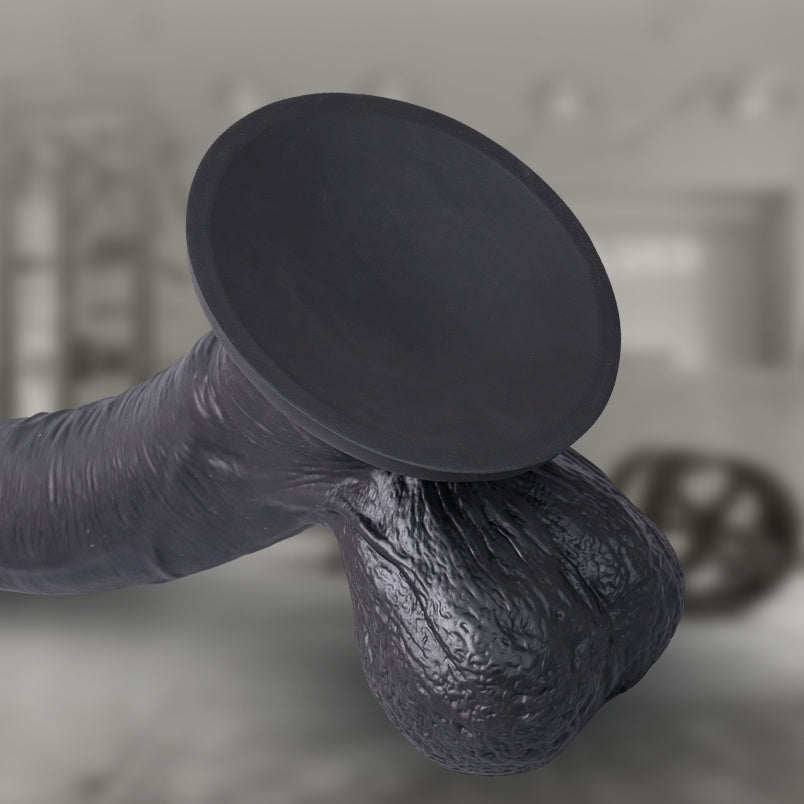 Big Black Cock Realista Juguetes Sexuales para Mujeres-Dildo Gigante de Silicona con Testículos Amortiguadores