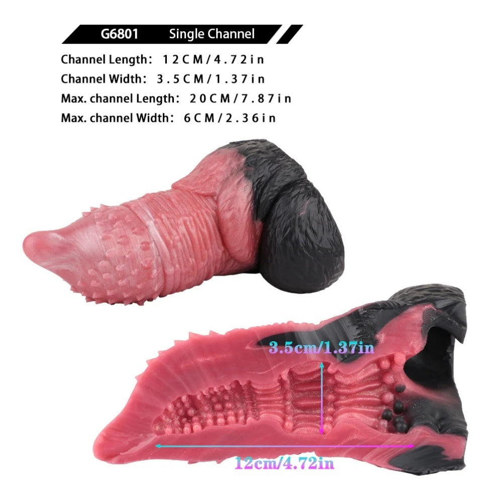 Muñecas Sexuales de Fantasía Dildo de Torso "Monster Cock" con Pinchos – Juguete 2 en 1 para Masturbación y Funda Extensora