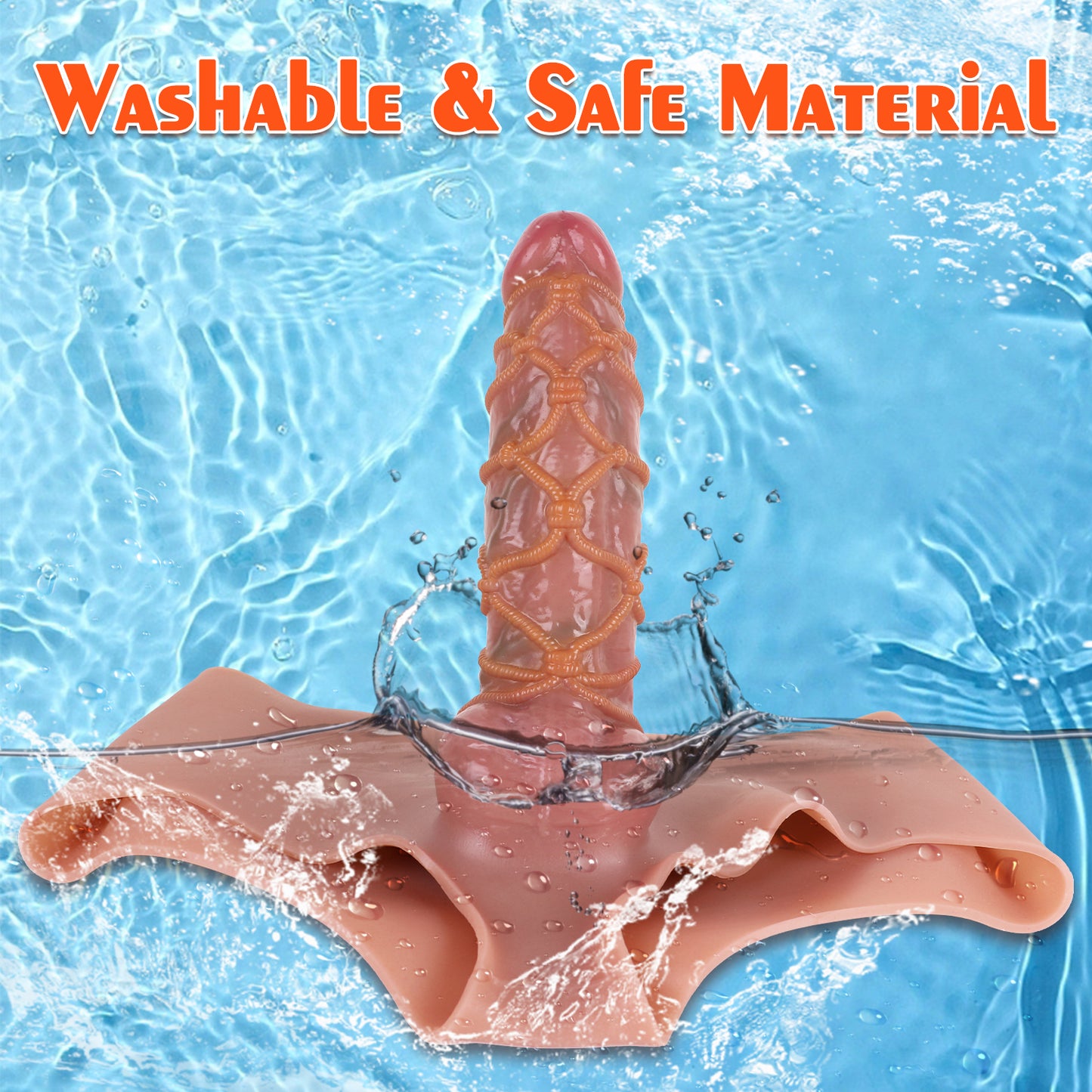 Pantalón con funda para pene de silicona - Extensión realista del pene masculino