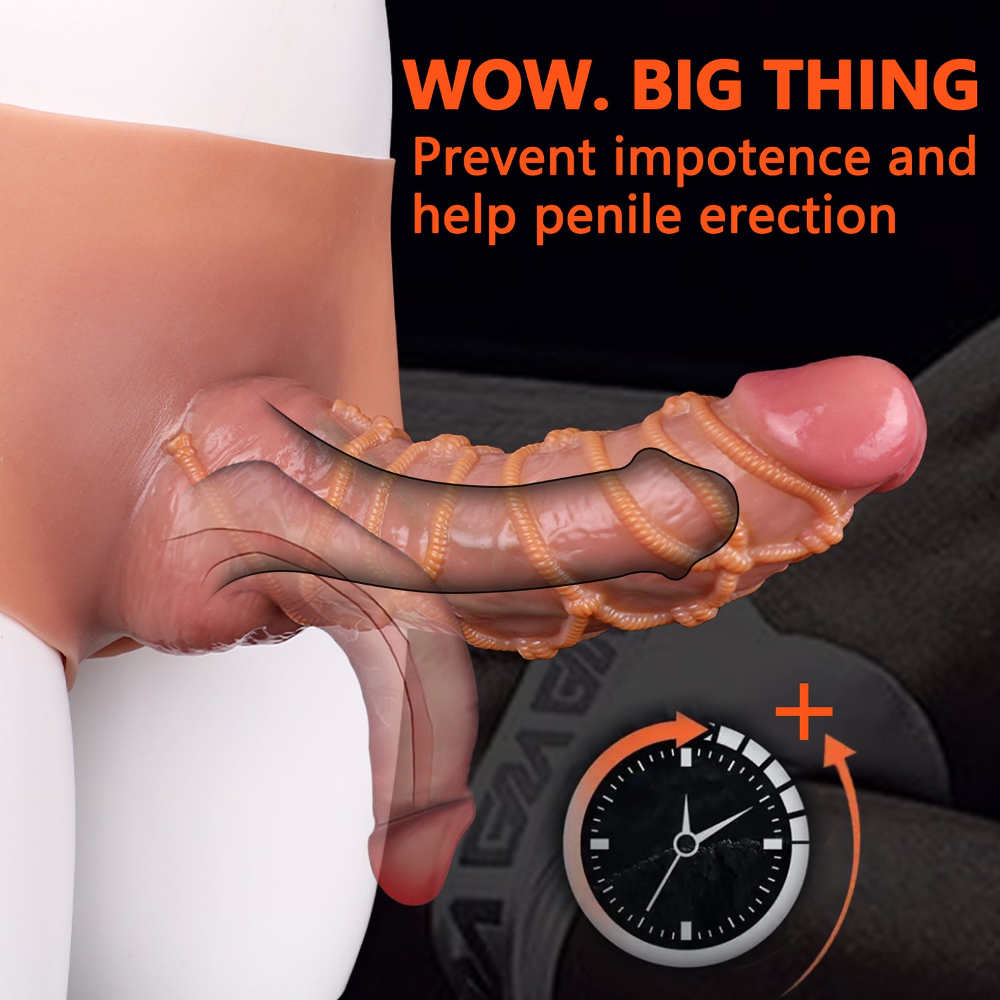 Pantalón con funda para pene de silicona - Extensión realista del pene masculino
