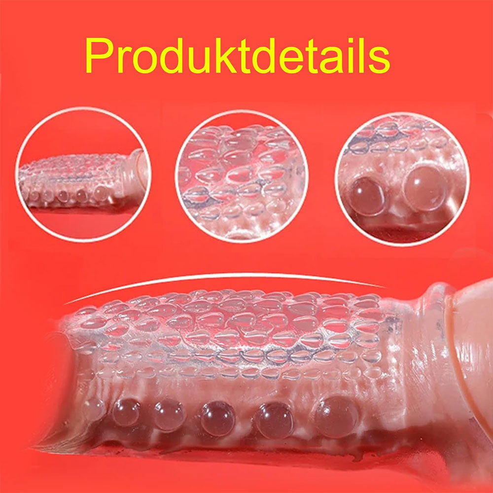 Funda para pene de silicona transparente de 4.5 pulgadas - Doble mejora como extensión de pene masculina
