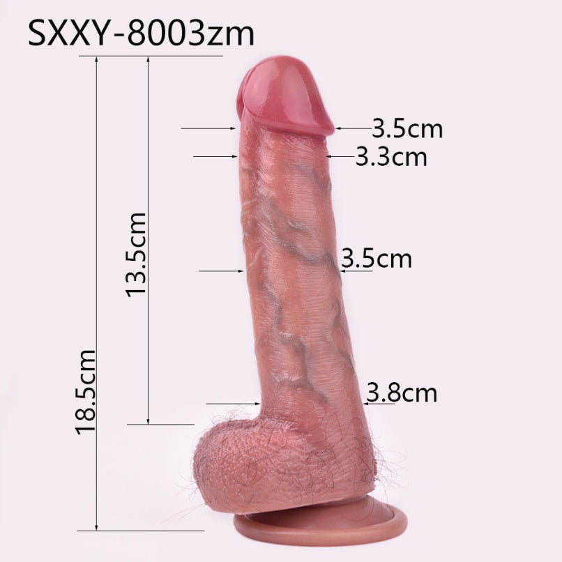 Penes de Silicona con Pelo Realista y Ventosa – Textura Venosa y Placer Auténtico en Juguetes Sexuales para Mujeres