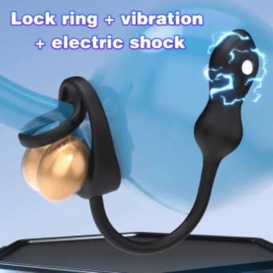 Anillo vibrador con control remoto y estimulador prostático – Juguete sexual masculino de doble placer eléctrico