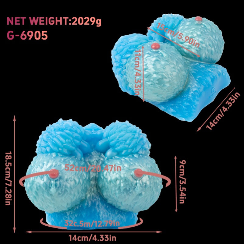 Torso de boneca sexual de fantasia com textura "peluda" - Estimulação por fricção com seios de silicone