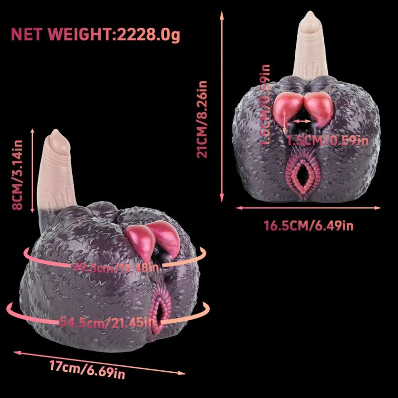 Silicone Sex Doll and Monster Dildo - 2 in 1 Hybrid Hyena Fantasy for Couples