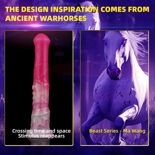 Plug Anal Con Ventosa Black Horse Rosado de Fantasía - Con Estimulación Del Punto G Para la Masturbación Femenina