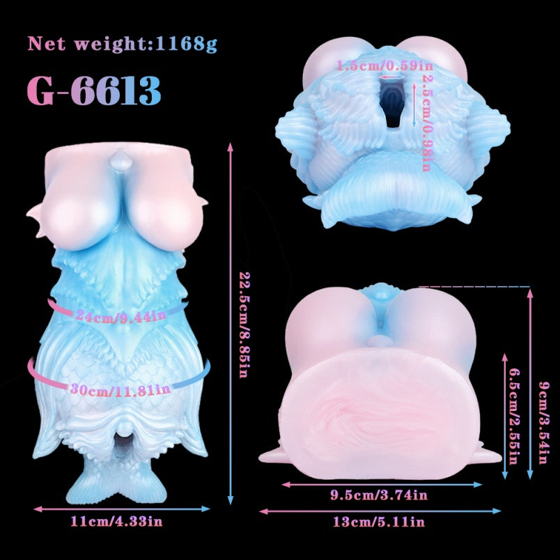 Sex Doll de Fantasía Sirena de Silicona Azul - Masturbador de Alta Estimulación para el Placer Masculino