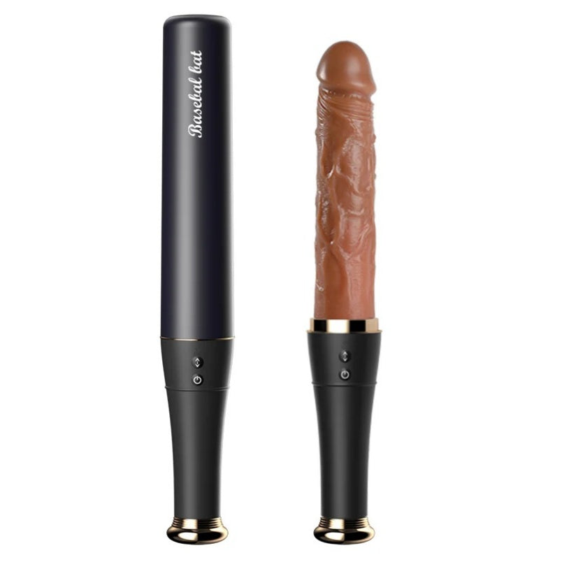 Consolador Vibrador y de Empuje Realista con Calefacción - Juguete Sexual 3 en 1 Estilo "Bate de Béisbol"
