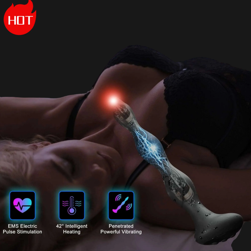 Bolas anais de silicone com vibração e aquecimento – Estimulador do ponto G para homens e mulheres, vibrador unissex
