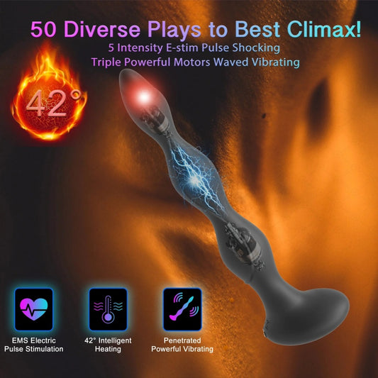 Bolas Anales de Silicona con Vibración y Calor – Punto G del Hombre y Vibrador de Mujer Unisex