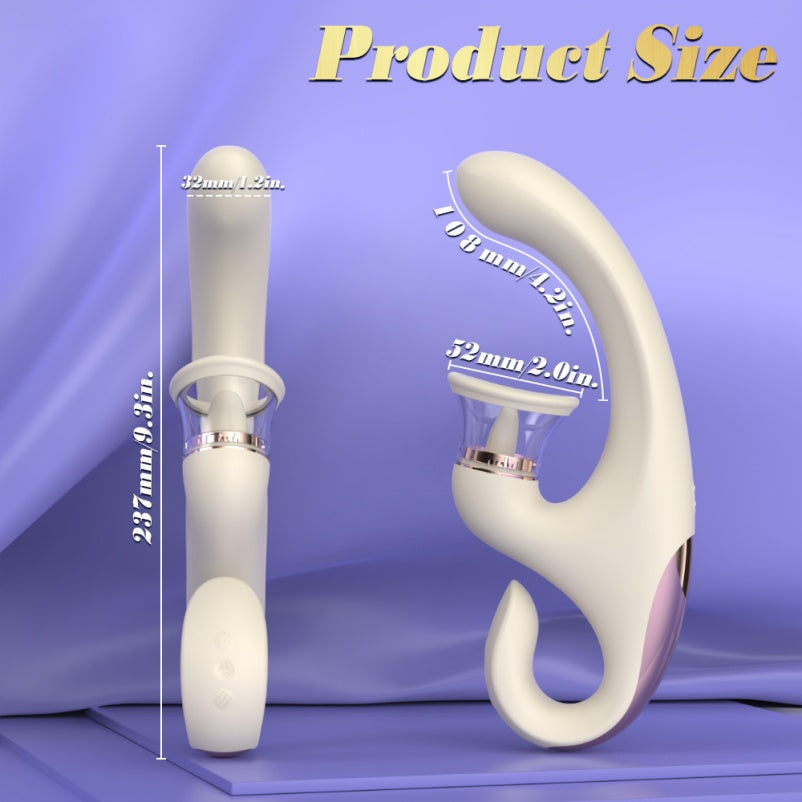Vibrador Punto G con Estimulador de Lamiendo y Succionador de Clítoris - Juguete Multifuncional para Orgasmo Femenino
