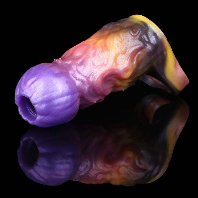 Funda para pene con glande de calabaza – Juguete de silicona de 5 pulgadas para extender el pene masculino