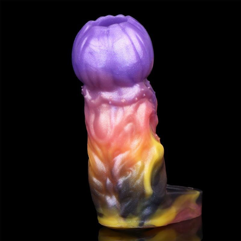 Funda para pene con glande de calabaza – Juguete de silicona de 5 pulgadas para extender el pene masculino