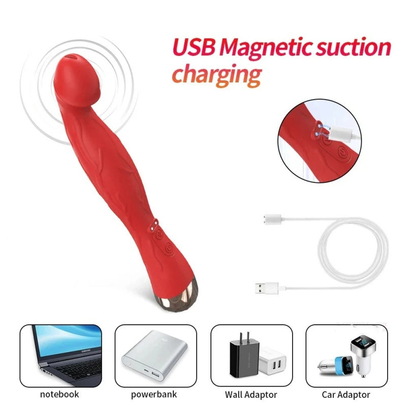 Vibrador de Mano para Punto G con Diseño Curvo – Masajeador Vaginal Multifuncional para el Orgasmo Femenino