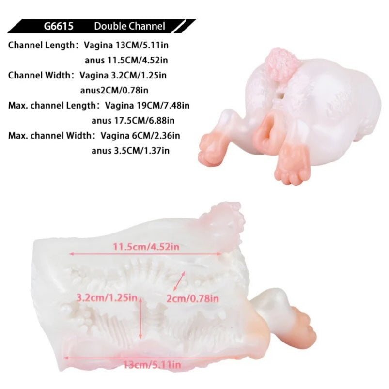Fantasy Rabbit Style Sex Doll Torso – Sex Toys for Men with Dual Channel and Realistic Tail