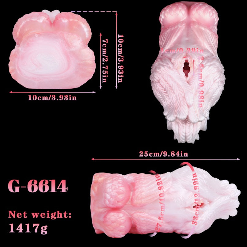 Muñeca Sexual de Silicona Rosa con Diseño de Ángel - Estimulador de Mano para Masaje de Pene