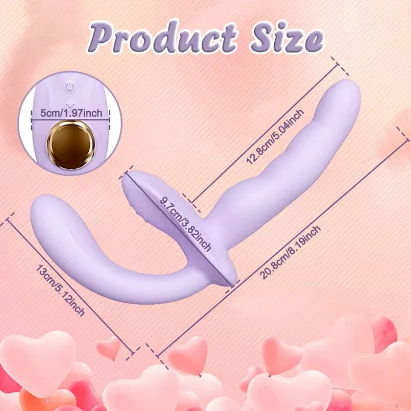 Vibrador Doble Penetración de Silicona Fantasía - Juguete Kamasutra Lesbico con Estimulación del Punto G