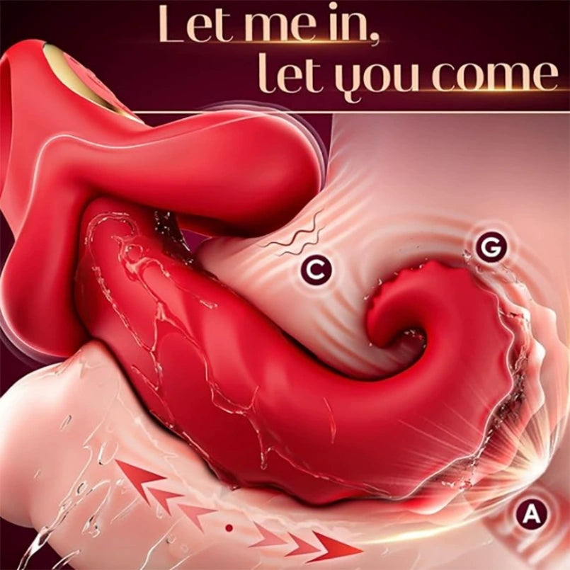 Vibrador Curvo de Fantasía con Forma de Lengua para Masaje Vaginal y Orgasmo Femenino