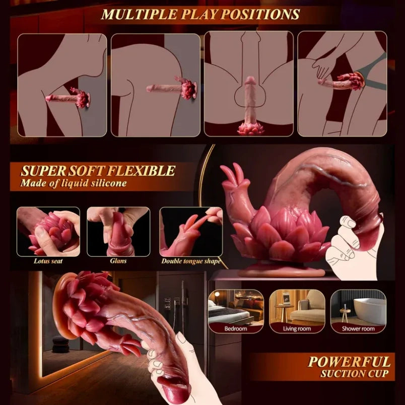 Vibrador Fantasía de Monstruo con Estimulador de Succión - Juguete Sexual de Silicona para el Clímax Femenino