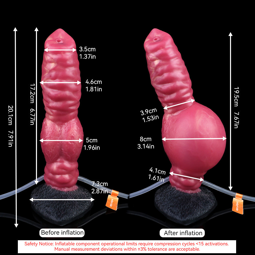 Dildo de Fantasía Inflable – Simulador de Nudo Canino con Eyaculación