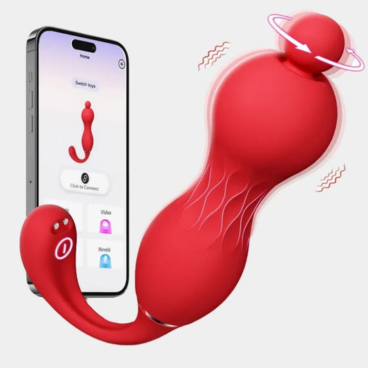 Vibrador Vaginal de Fantasía Tipo "Knot" con Rotación 360° - Estimulador Punto G con Control por App