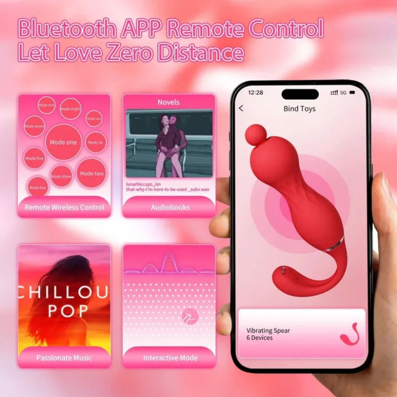 Vibrador Vaginal de Fantasía Tipo "Knot" con Rotación 360° - Estimulador Punto G con Control por App