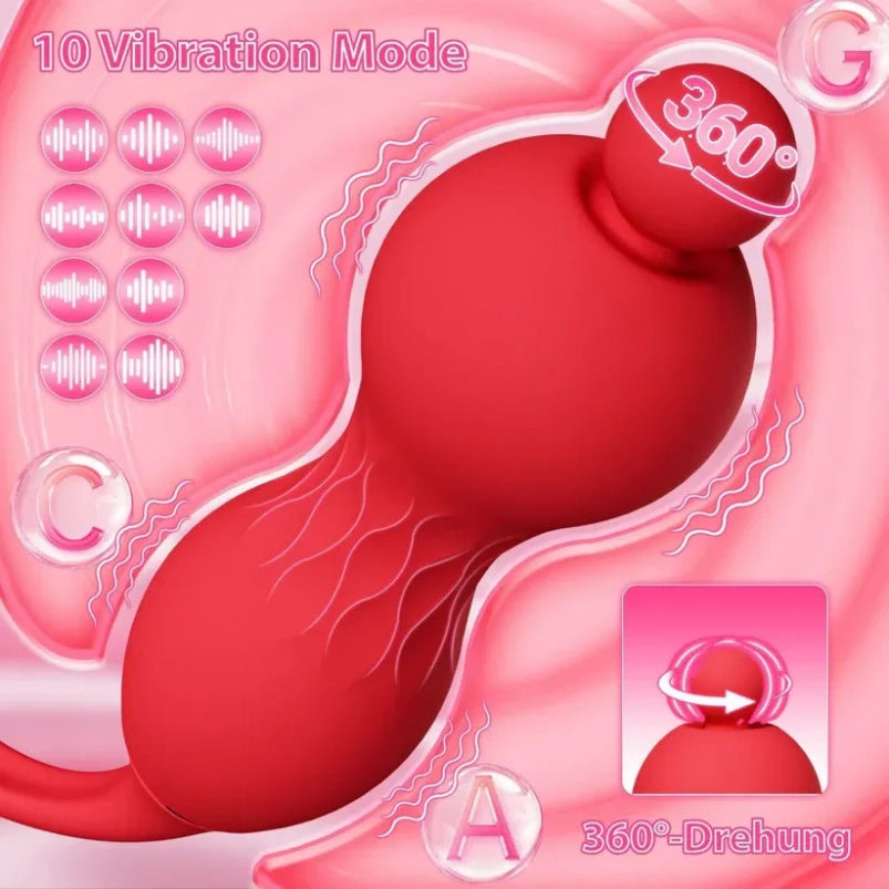 Vibrador Vaginal de Fantasía Tipo "Knot" con Rotación 360° - Estimulador Punto G con Control por App