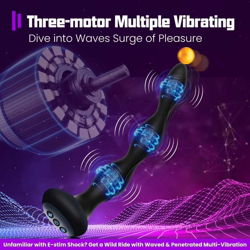 Vibrador anal em forma de bola de 7,87 polegadas com eletroestimulação e aquecimento - Estimulador definitivo para próstata e ponto G